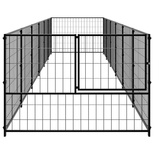 vidaXL Kojec dla psa, czarny, 6 m&sup2;, stalowy