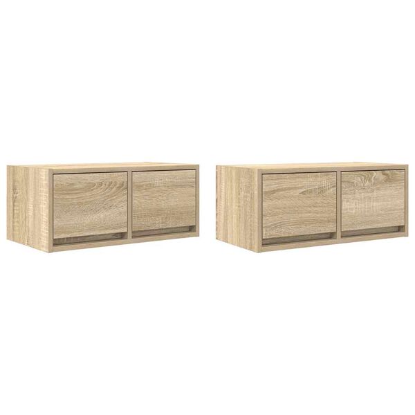 vidaXL Szafki RTV 2 szt. Dąb Sonoma 60x31x25,5 cm Drewno klejone