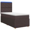 vidaXL Ł&oacute;żko z box spring LED z materacem Ciemny brąz 100 x 200 cm