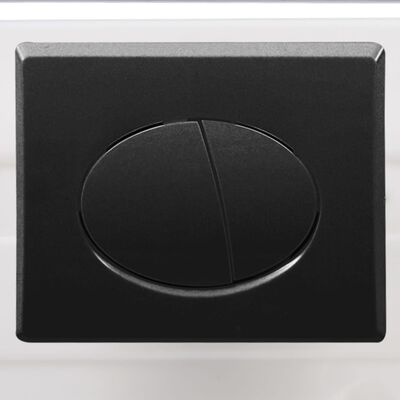 vidaXL Podwieszana toaleta ceramiczna ze spłuczką podtynkową, czarna