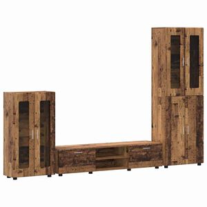 vidaXL Zestaw szafek RTV FLORIN Stare drewno Materiał drewnopochodny