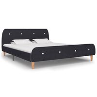 vidaXL Rama łóżka, ciemnoszara, tapicerowana tkaniną, 160 x 200 cm