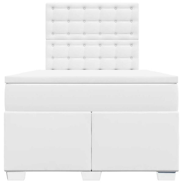 vidaXL Ł&oacute;żko kontynentalne z materacem, białe, 120x190 cm, ekosk&oacute;ra