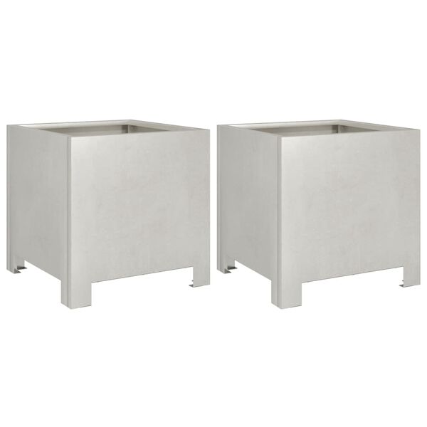 vidaXL Donice ogrodowe, 2 szt., 30x30x30 cm, stal nierdzewna