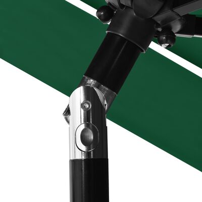 vidaXL 3-poziomowy parasol na aluminiowym słupku, zielony, 2,5 m