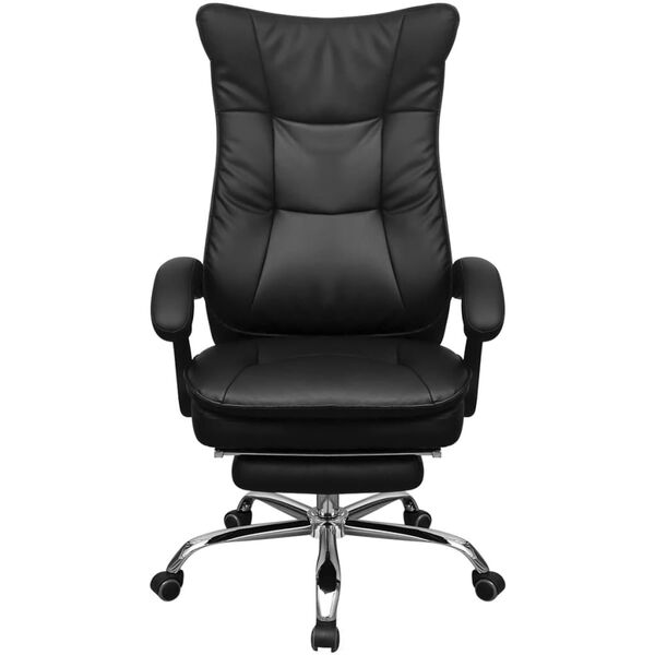 vidaXL Regulowane krzesło biurowe z podn&oacute;żkiem czarne