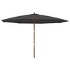 vidaXL Parasol ogrodowy na drewnianym słupku, czarny, 400x273 cm