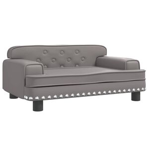 vidaXL Sofa dla dzieci, szara, 70x45x30 cm, sztuczna sk&oacute;ra