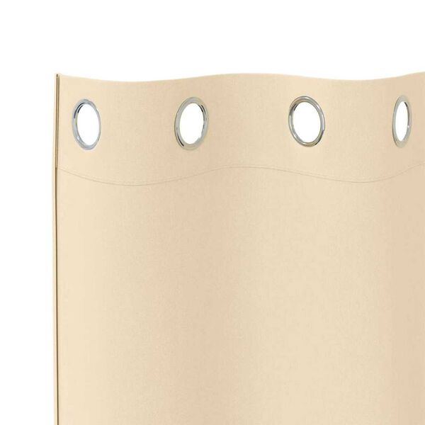 vidaXL Firany blackout z k&oacute;łkami 2 pcs Kremowy 260 x 140 cm Poliester