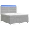 vidaXL Ł&oacute;żko z box spring LED z materacem jasnoszary 140 x 190 cm