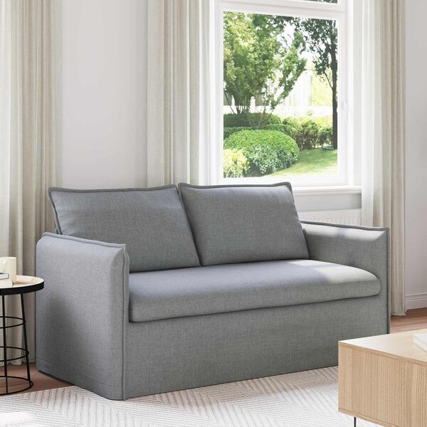 vidaXL Sofa 140cm Jasnoszary Metal