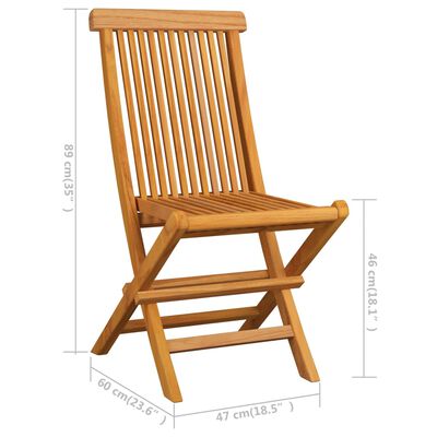 vidaXL Krzesła ogrodowe z szarymi poduszkami, 8 szt., drewno tekowe