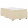 vidaXL Ramka ł&oacute;żka z materacem Kremowy 120 x 190 cm tkanina