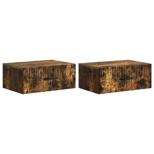 vidaXL Wisząca Szafka Nocna 2 szt. Dąb wędzony 49 x 34,5 x 20 cm