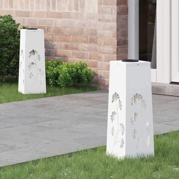 vidaXL Słoneczna LED lampa na ścieżkę 2 pcs Biały