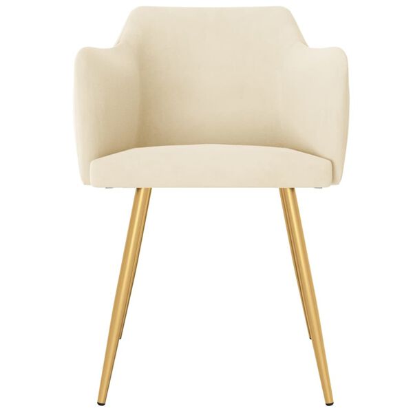 vidaXL Krzesła stołowe, 2 szt., kremowe, obite aksamitem