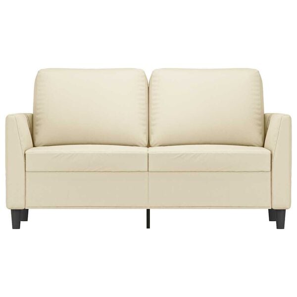 vidaXL 2-osobowa sofa, kremowy, 120 cm, sztuczna sk&oacute;ra