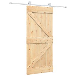 vidaXL Drzwi przesuwne Naturalne i białe 90 x 210 cm