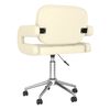 vidaXL Obrotowe krzesło stołowe, kremowe, obite sztuczną sk&oacute;rą