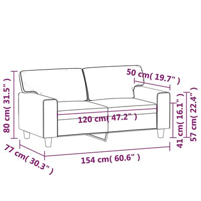 vidaXL 2-osobowa sofa, czarna, 120 cm, sztuczna skóra