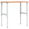 vidaXL Stolik roboczy, 100x60x(71,5-98) cm, prostokątny, drewno bukowe