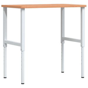 vidaXL Stolik roboczy, 100x60x(71,5-98) cm, prostokątny, drewno bukowe