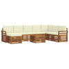 vidaXL Zestawy sof 9 pcs Naturalny i Kremowy Lite Drewno Akacji