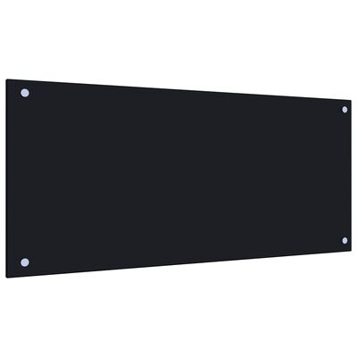 vidaXL Panel ochronny do kuchni, czarny, 90x40 cm, szkło hartowane