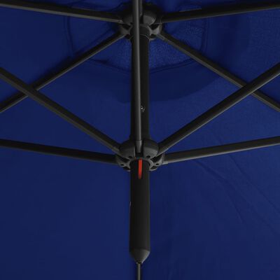 vidaXL Podwójny parasol na stalowym słupku, lazurowy, 600 cm