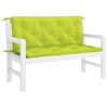 vidaXL Poduszka na ławkę ogrodową, jasnozielona, 120x(50+50)x7 cm