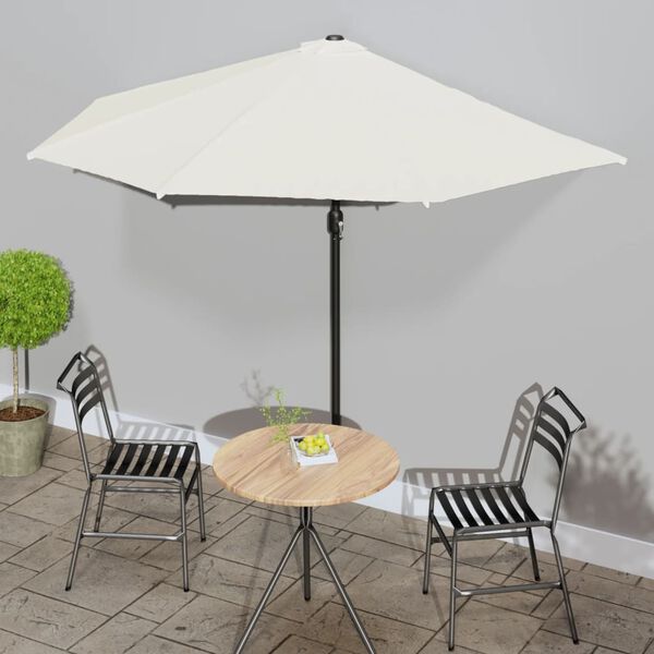 vidaXL P&oacute;łparasol balkonowy na słupku z aluminium, 300x155cm, piaskowy