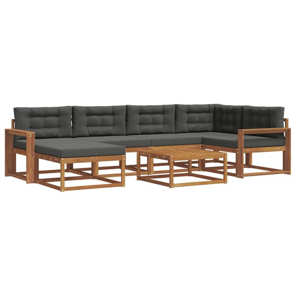 vidaXL Zestaw sof na zewnątrz z poduszką 7 pcs Naturalny i Antracytowy