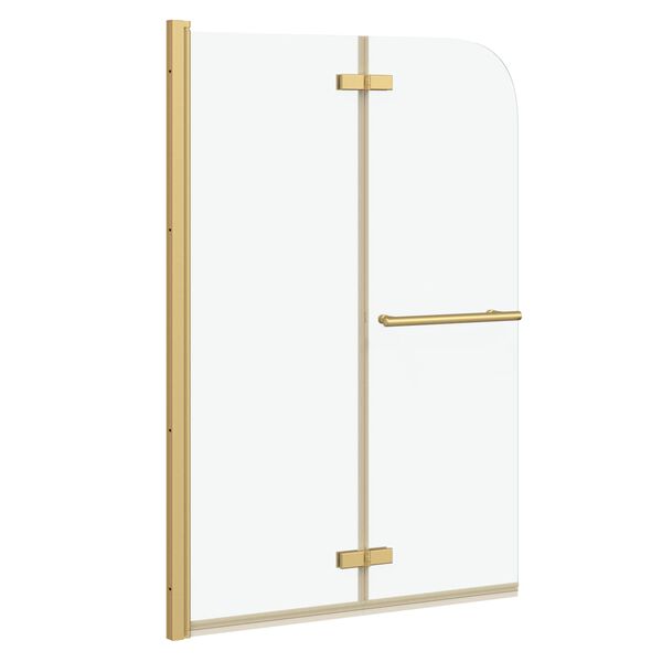 vidaXL Osłona prysznicowa złoty 95 x 140 cm Szkło ESG i aluminium