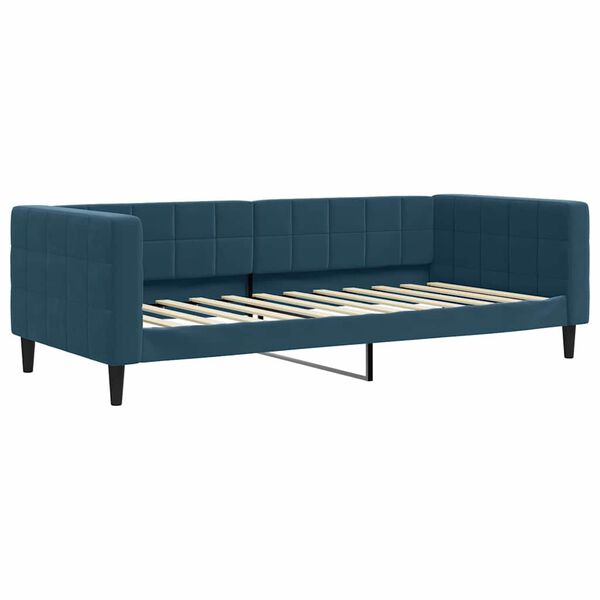 vidaXL Sofa z funkcją spania, niebieska, 90x200 cm, obita aksamitem