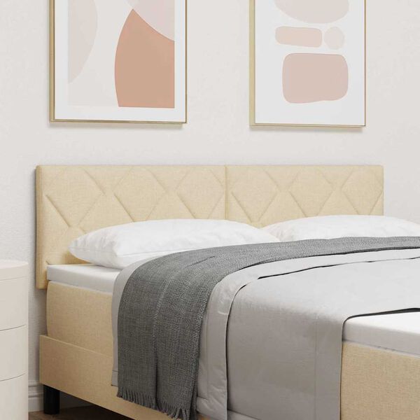 vidaXL Zagł&oacute;wek Kremowy 160 cm tkanina