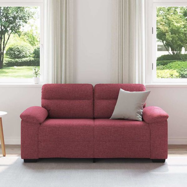 vidaXL Sofa 2-osobowa w kolorze czerwonego wina 160x81x84 cm Tkanina