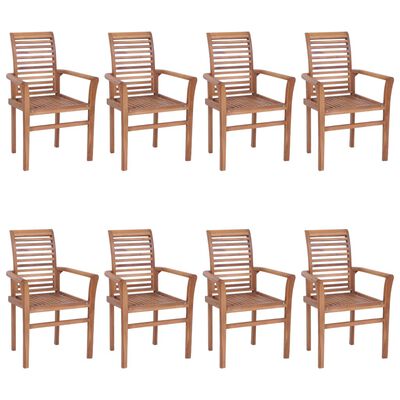 vidaXL Krzesła stołowe z poduszkami taupe, 8 szt., lite drewno tekowe