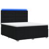 vidaXL Ł&oacute;żko z box spring LED z materacem Czarny 180 x 200 cm tkanina