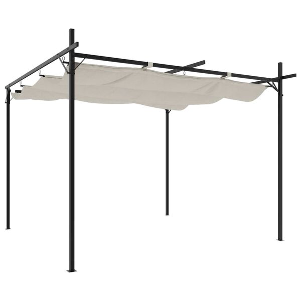 vidaXL Pergola ze zwijanym dachem, kremowa, 295x292x230 cm