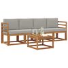 vidaXL Zestaw sof na zewnątrz z poduszką 5 pcs Naturalny i Jasny Szary