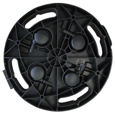 vidaXL Podstawka pod donicę, z kółkami, średnica 30 cm, czarna, 170 kg