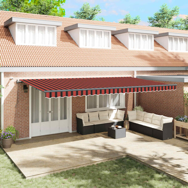 vidaXL Tkanina Zadaszenia z pomarańczowy i brązowy 600 &times; 300 cm