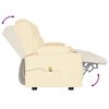 vidaXL Rozkładany fotel masujący z uchwytem, 3-os., kremowy, ekoskóra
