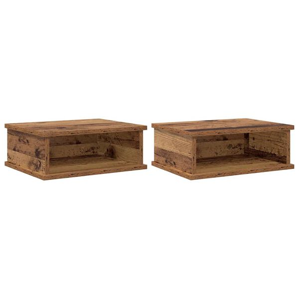 vidaXL Stolik nocny 2 pcs Stare drewno 40 x 31 x 15 cm
