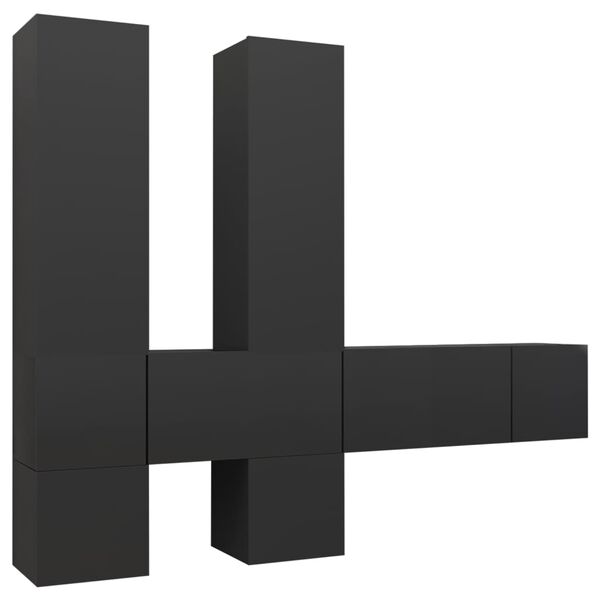 vidaXL 7-cz. zestaw szafek TV, szary, materiał drewnopochodny