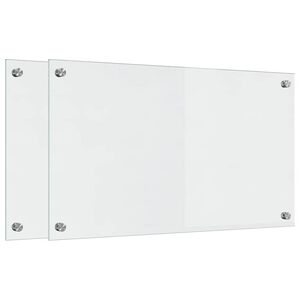 vidaXL Panel kuchenny 2 szt. przezroczysty 70 x 40 cm szkło hartowane