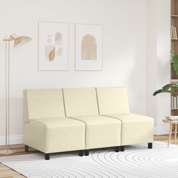 vidaXL | Modułowa sofa bez podłokietnik&oacute;w | Kremowy 55 x 74 x 82 cm