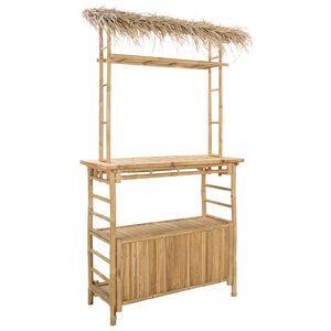 vidaXL St&oacute;ł barowy na zewnątrz Naturalny 110 x 50 x 209 cm Bambus