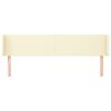 vidaXL Zagł&oacute;wek uszak, kremowy, 163x16x78/88 cm, sztuczna sk&oacute;ra