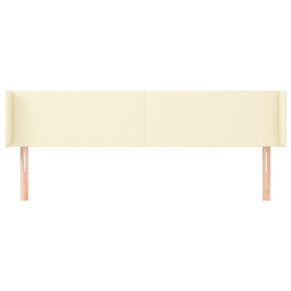 vidaXL Zagł&oacute;wek uszak, kremowy, 163x16x78/88 cm, sztuczna sk&oacute;ra